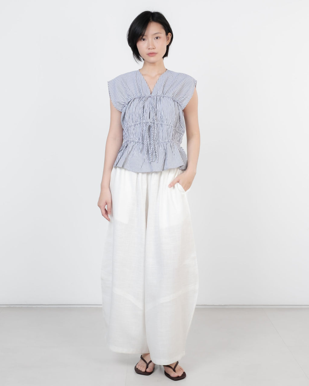 Carra Top In Striped Blue