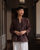 Ara Sheer Top in Dark Brown
