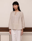 Cami Blouse in Nude Brown