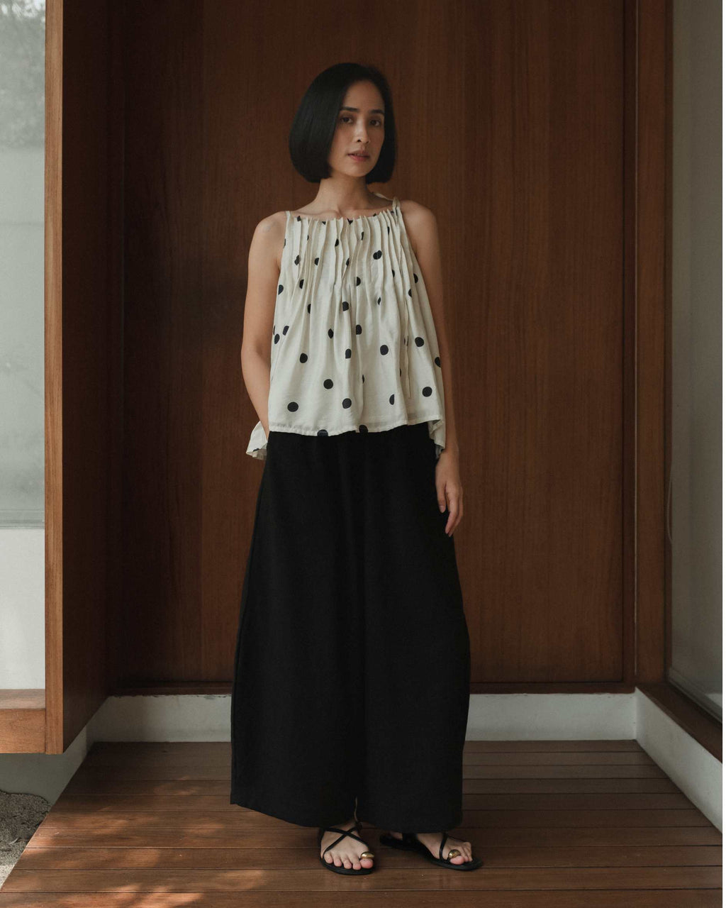 Lumi Pleated Top In Cream