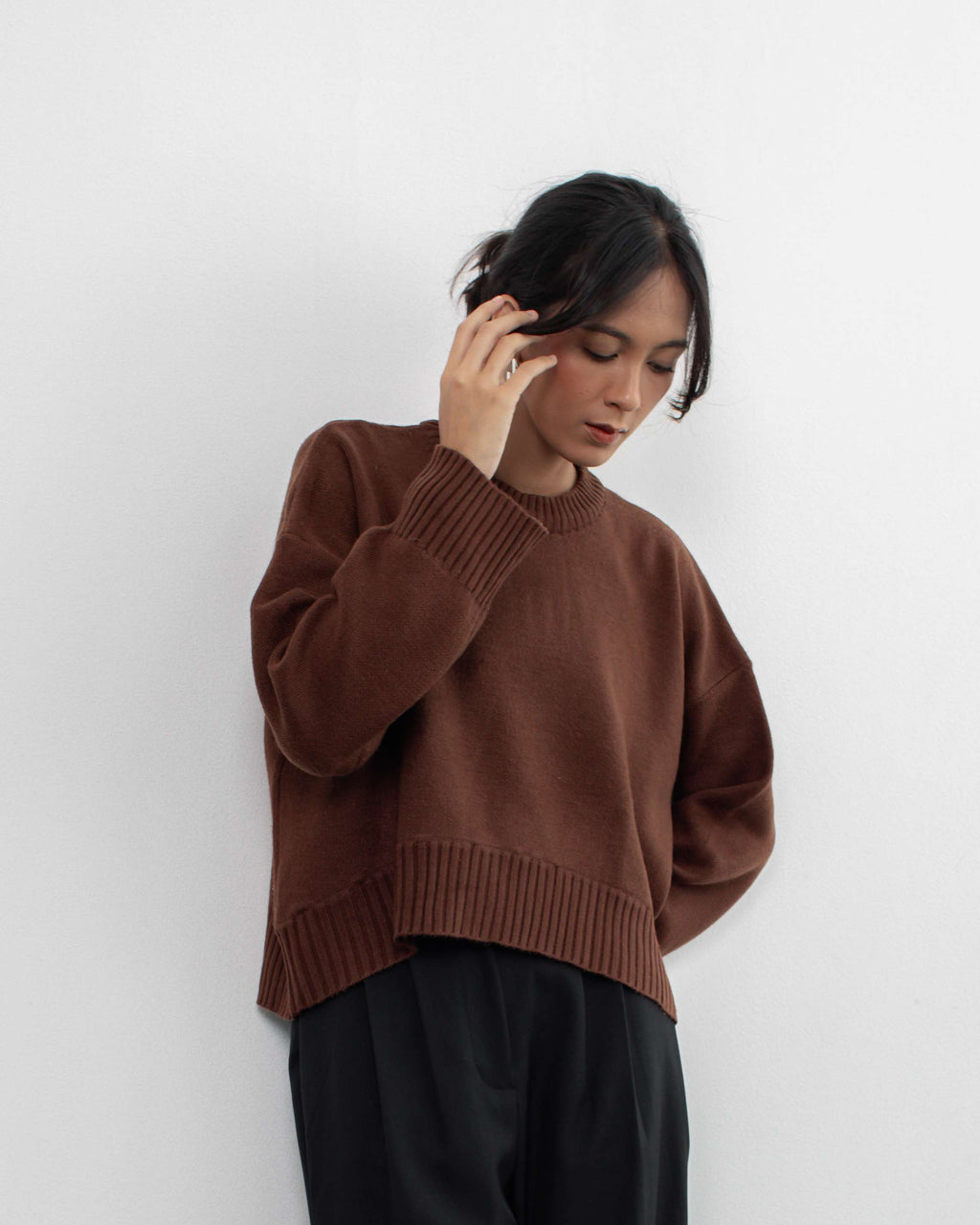 Sadie Oversized Sweater in Rich Brown