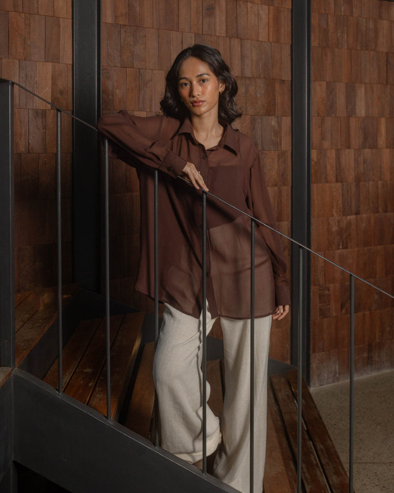 Aire Shirt in Dark Brown