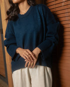 Sadie Oversized Sweater in Midnight Blue