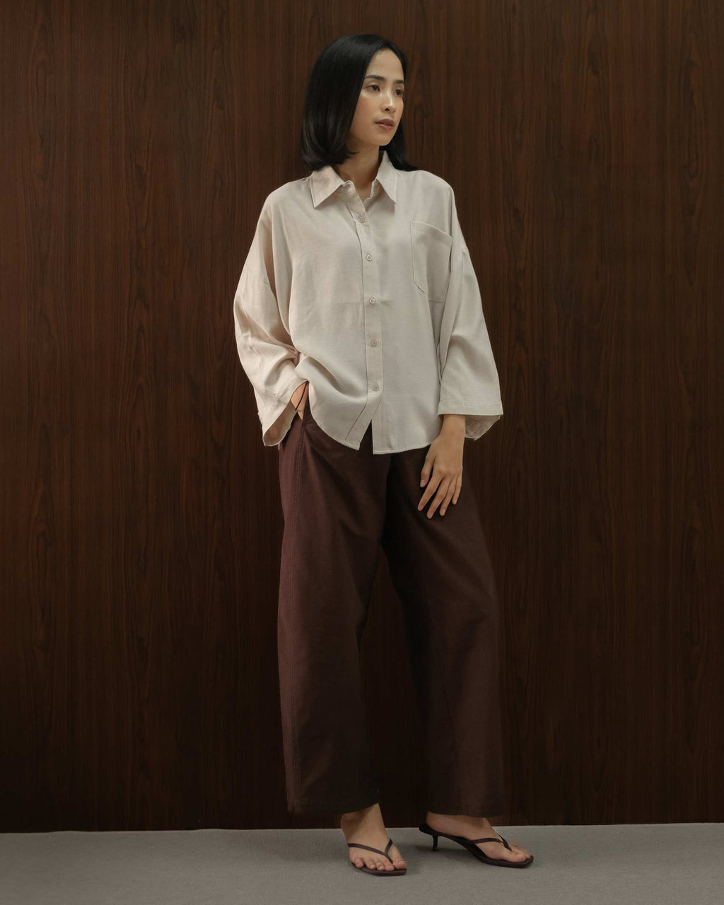 Fern Top in Nude Brown