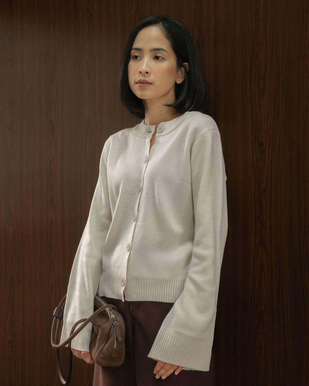 Renee Cardigan in Almond