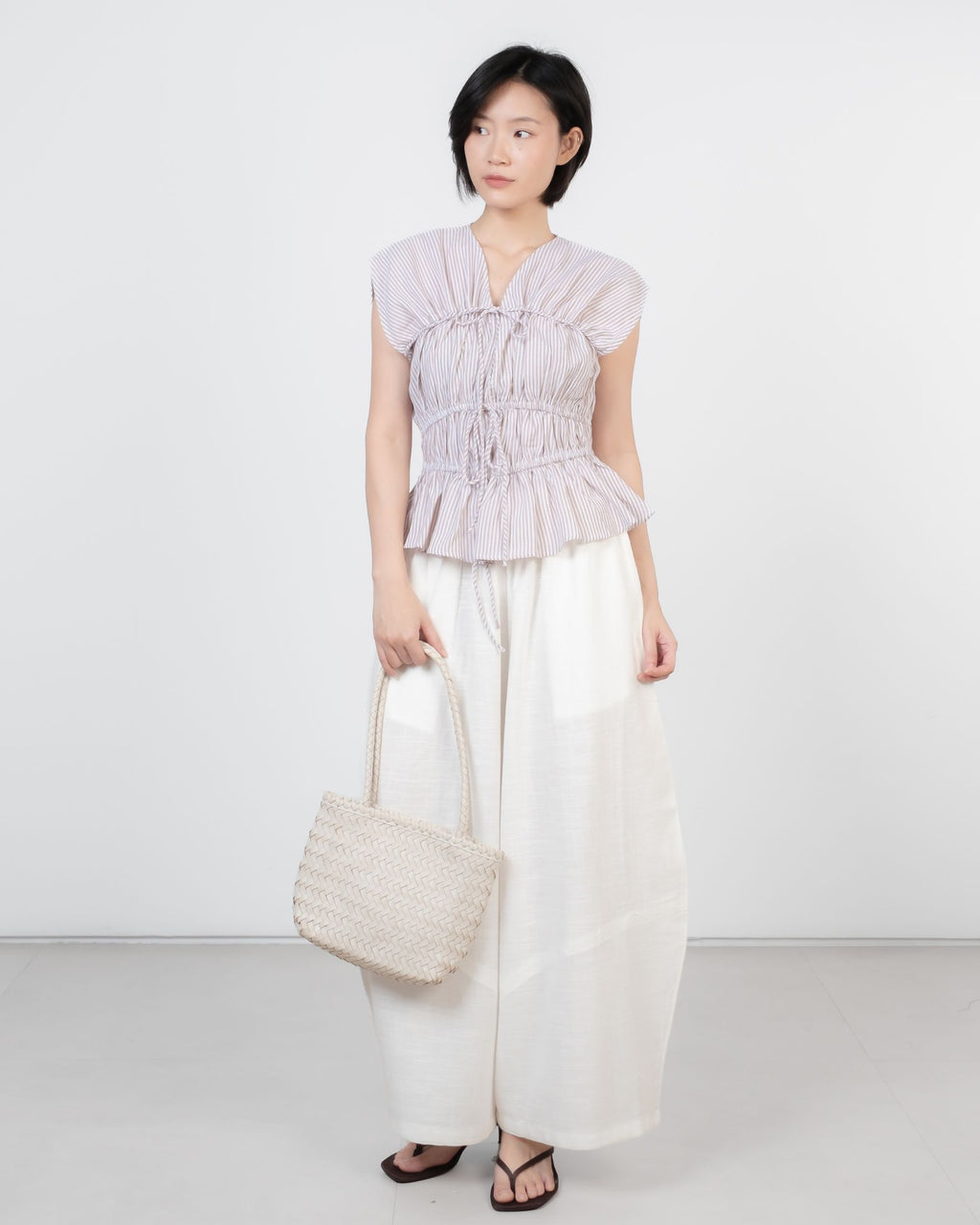 Carra Top In Striped Brown