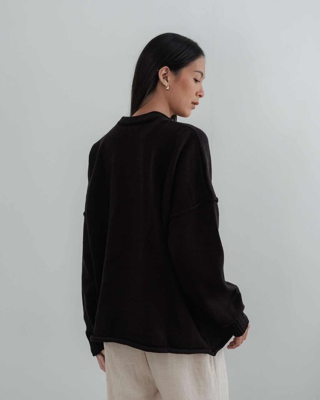 Faye Oversized Sweater in Black