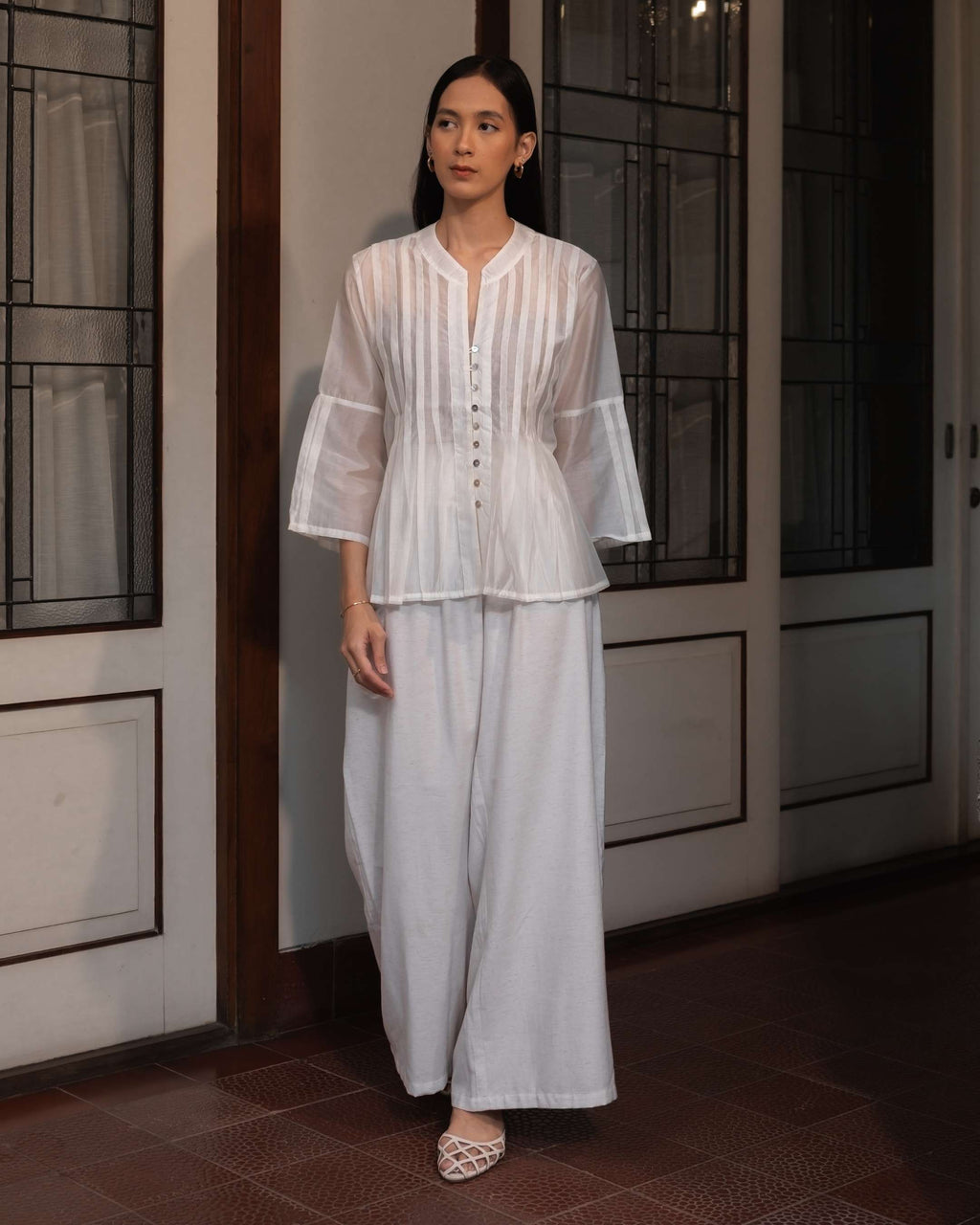 Ara Sheer Top in Cream