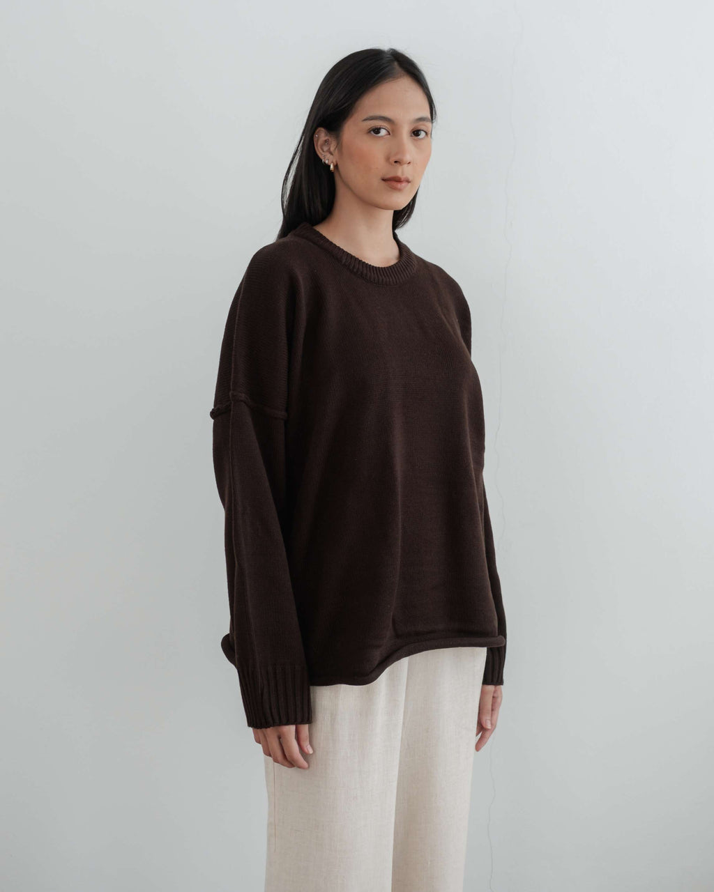 Faye Oversized Sweater in Espresso