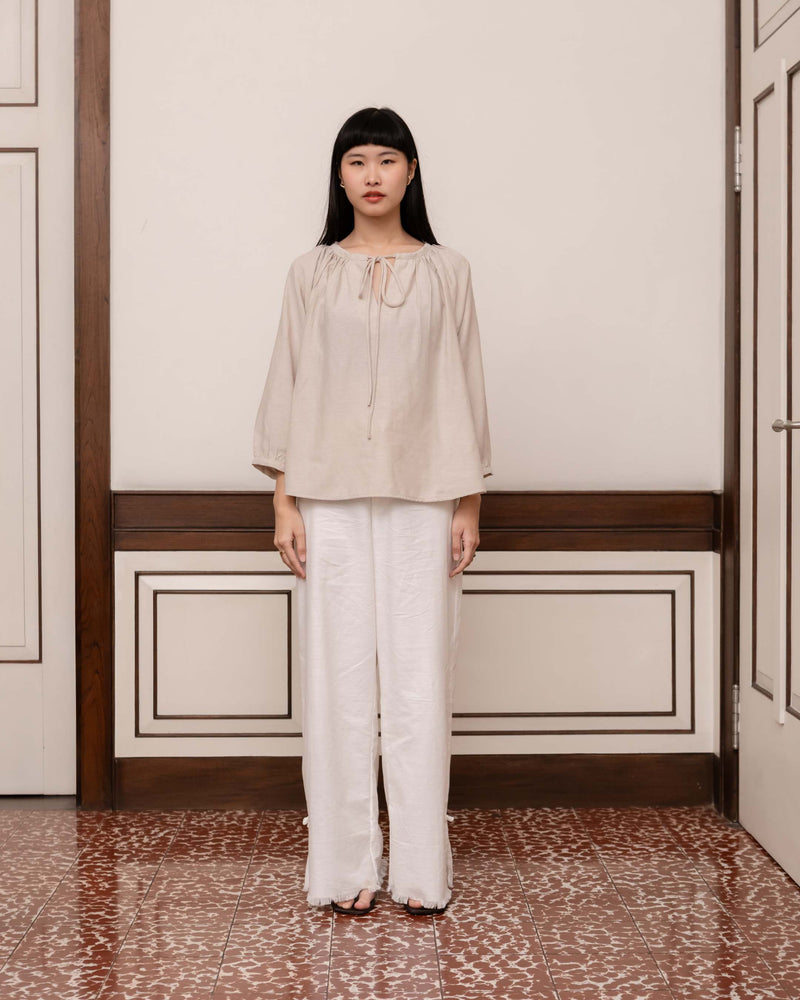 Cami Blouse in Nude Brown