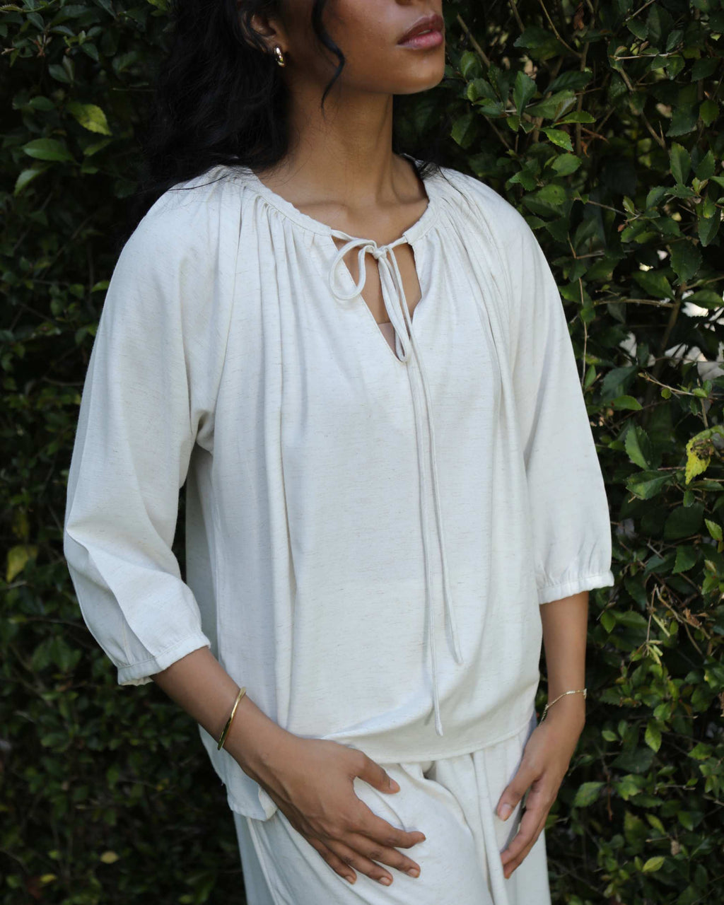 Cami Blouse in Natural Linen