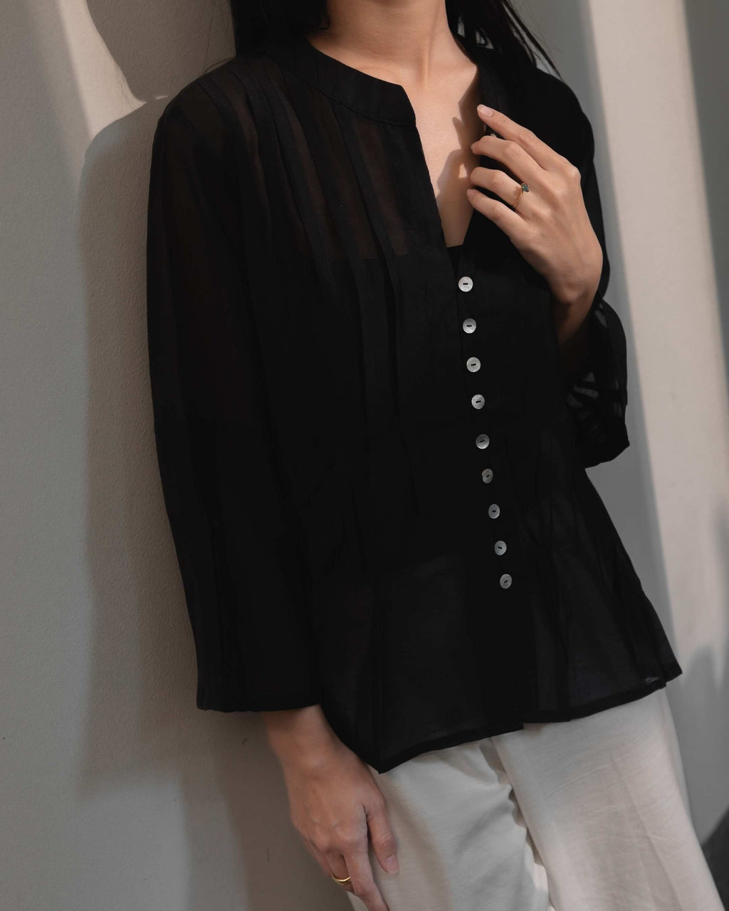 Ara Sheer Top in Black