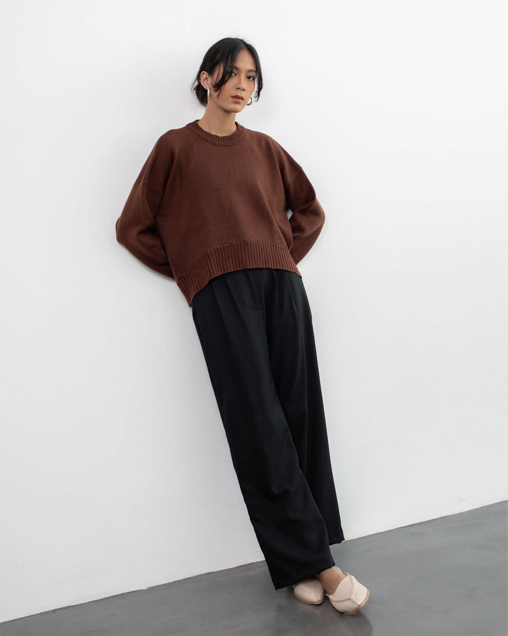 Sadie Oversized Sweater in Rich Brown