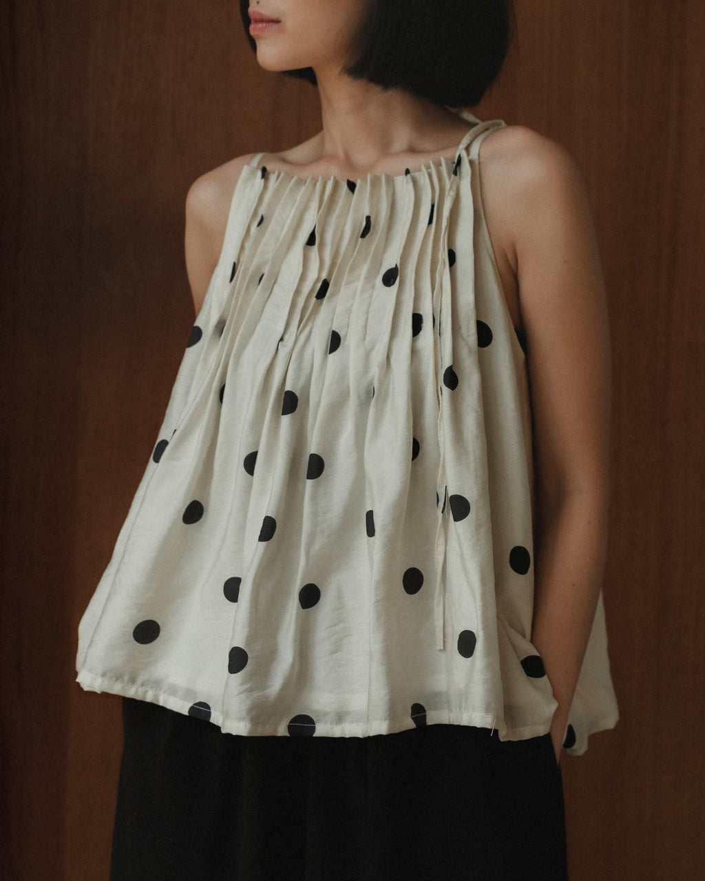 Lumi Pleated Top In Cream