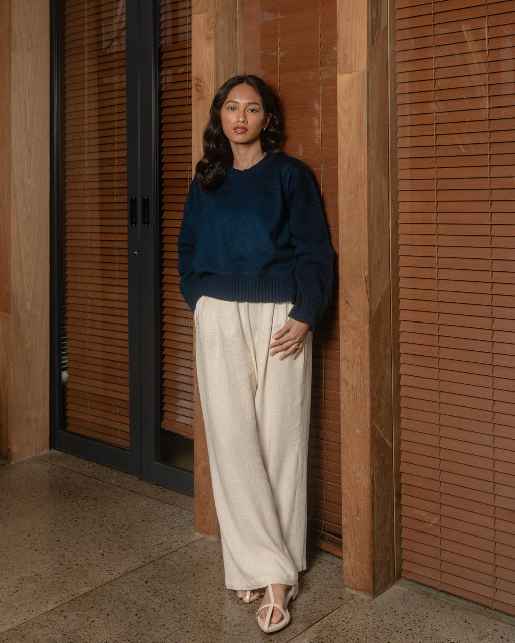 Sadie Oversized Sweater in Midnight Blue
