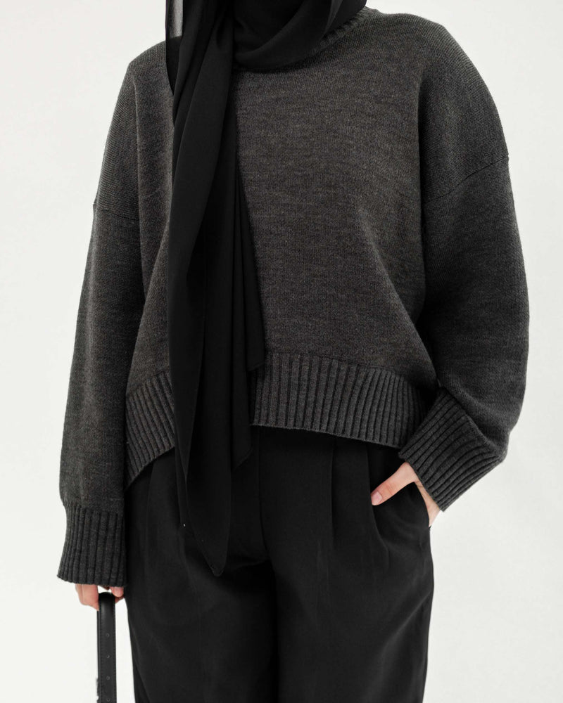 Sadie Oversized Sweater in Dark Misty