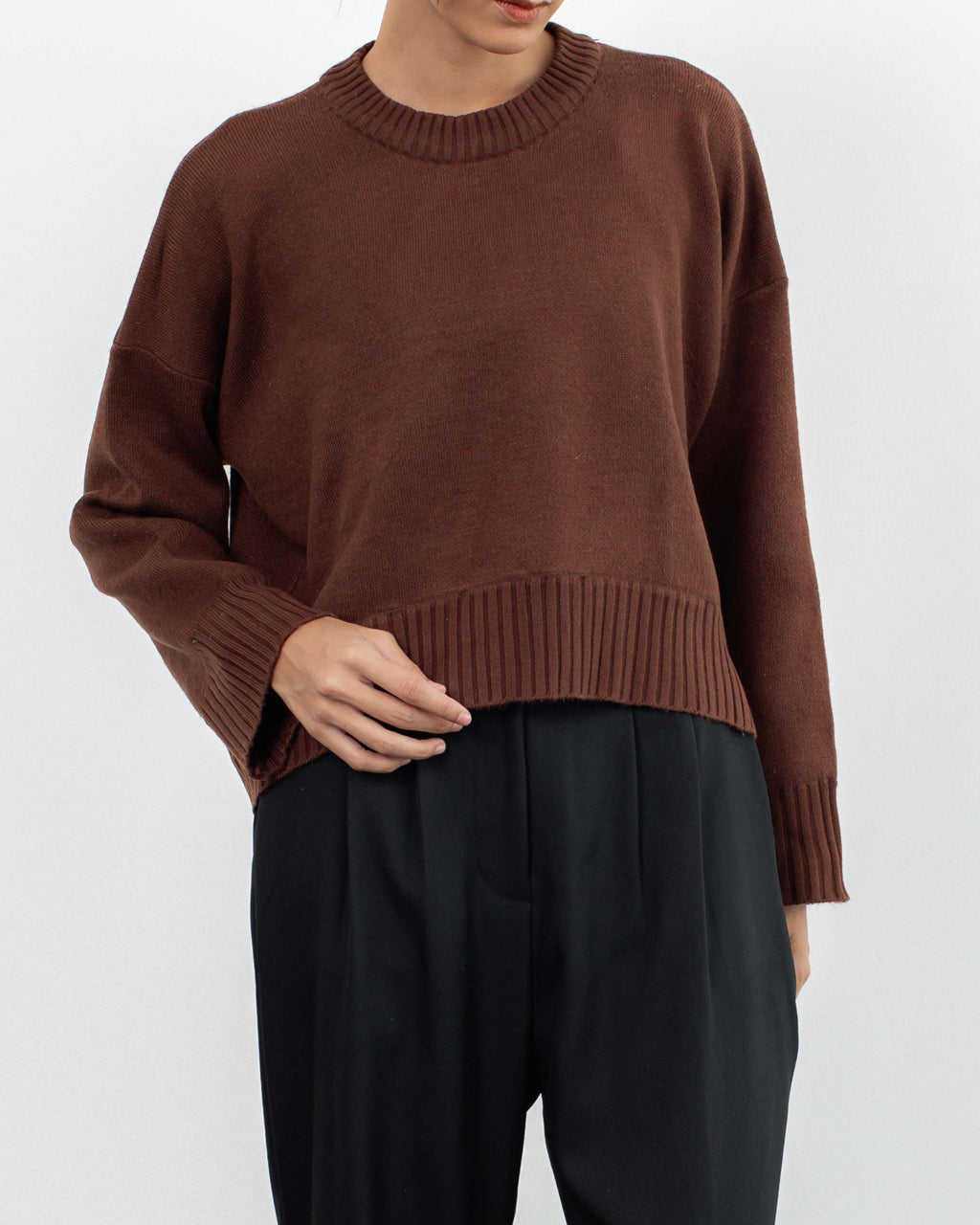 Sadie Oversized Sweater in Rich Brown