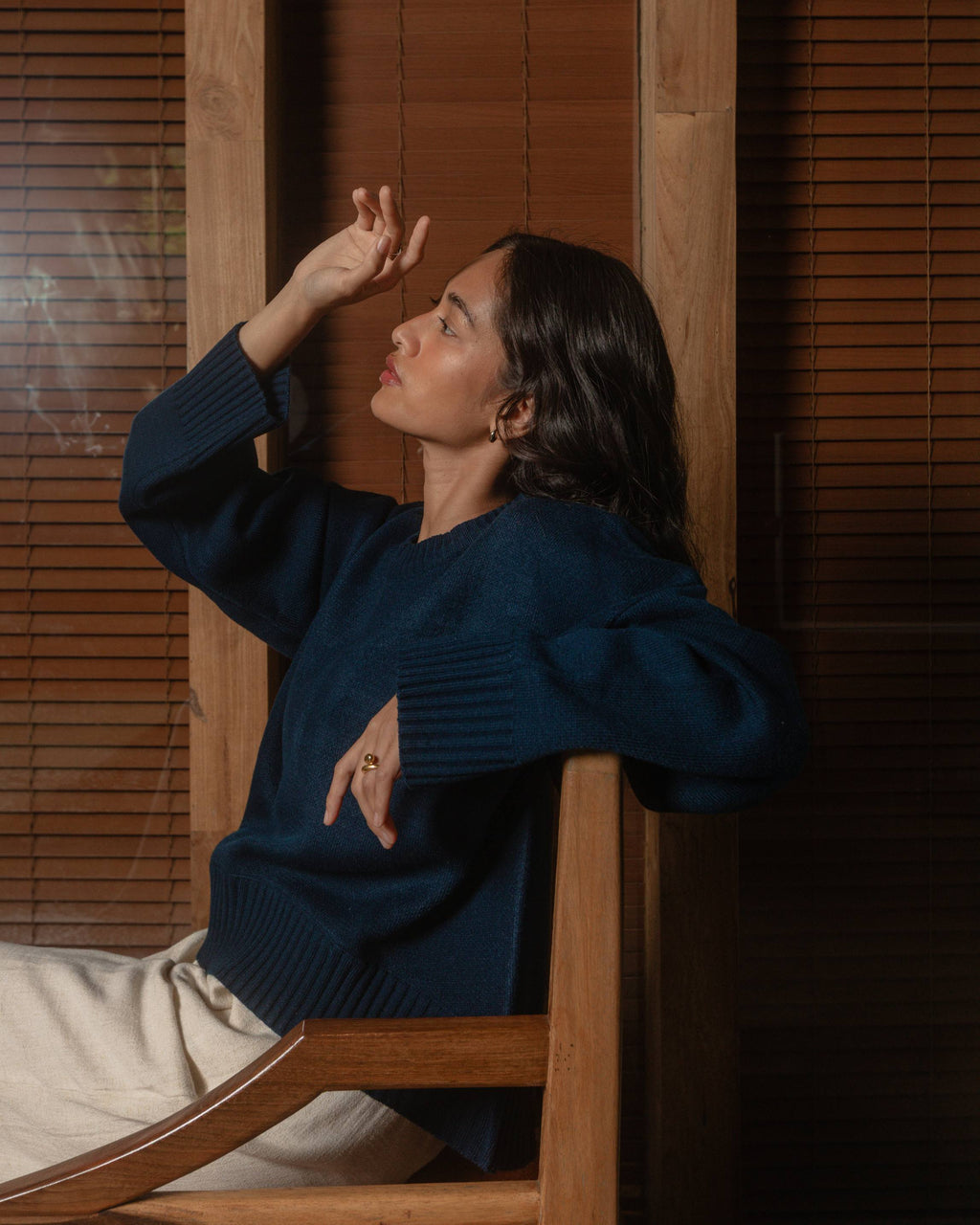 Sadie Oversized Sweater in Midnight Blue