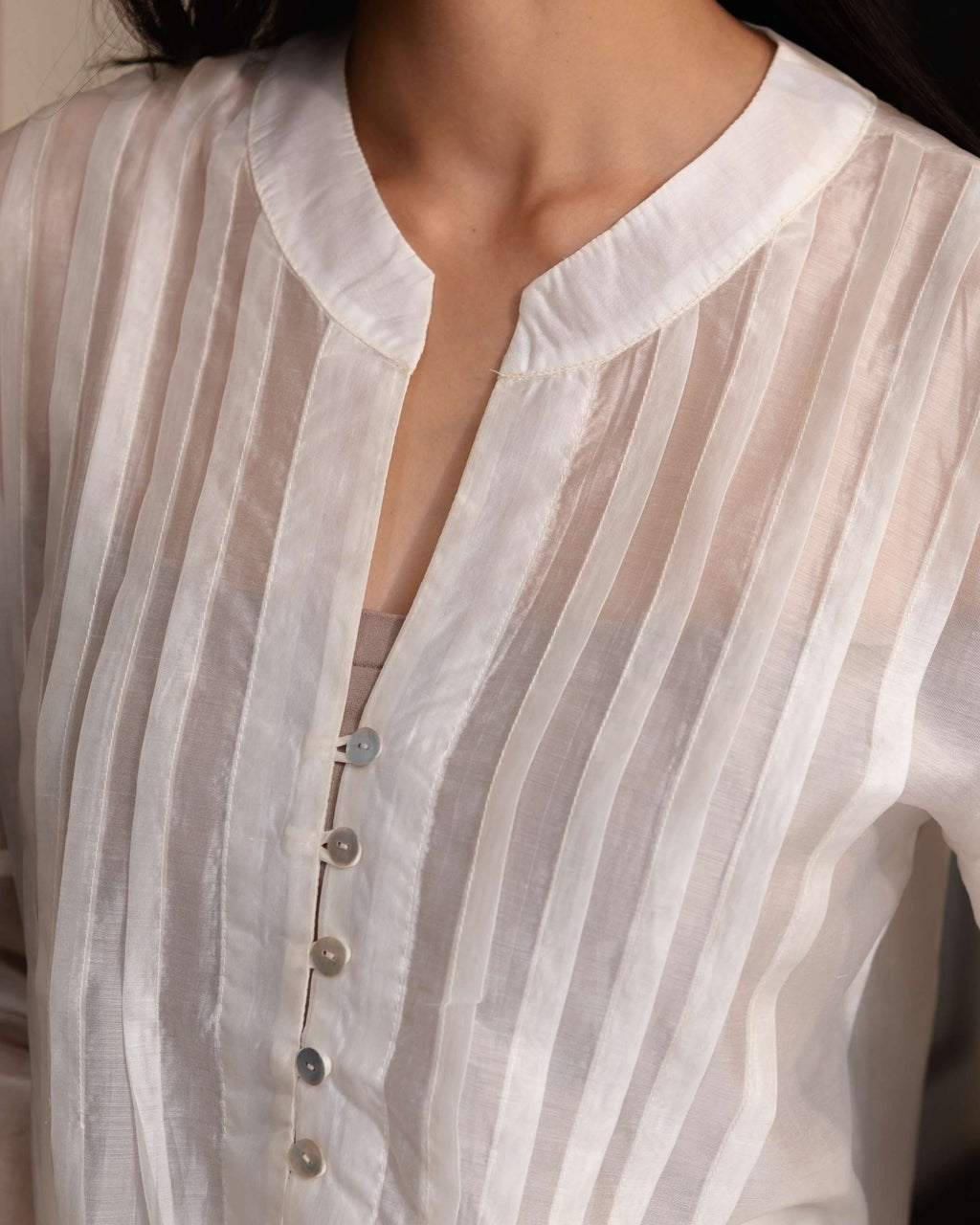 Ara Sheer Top in Cream