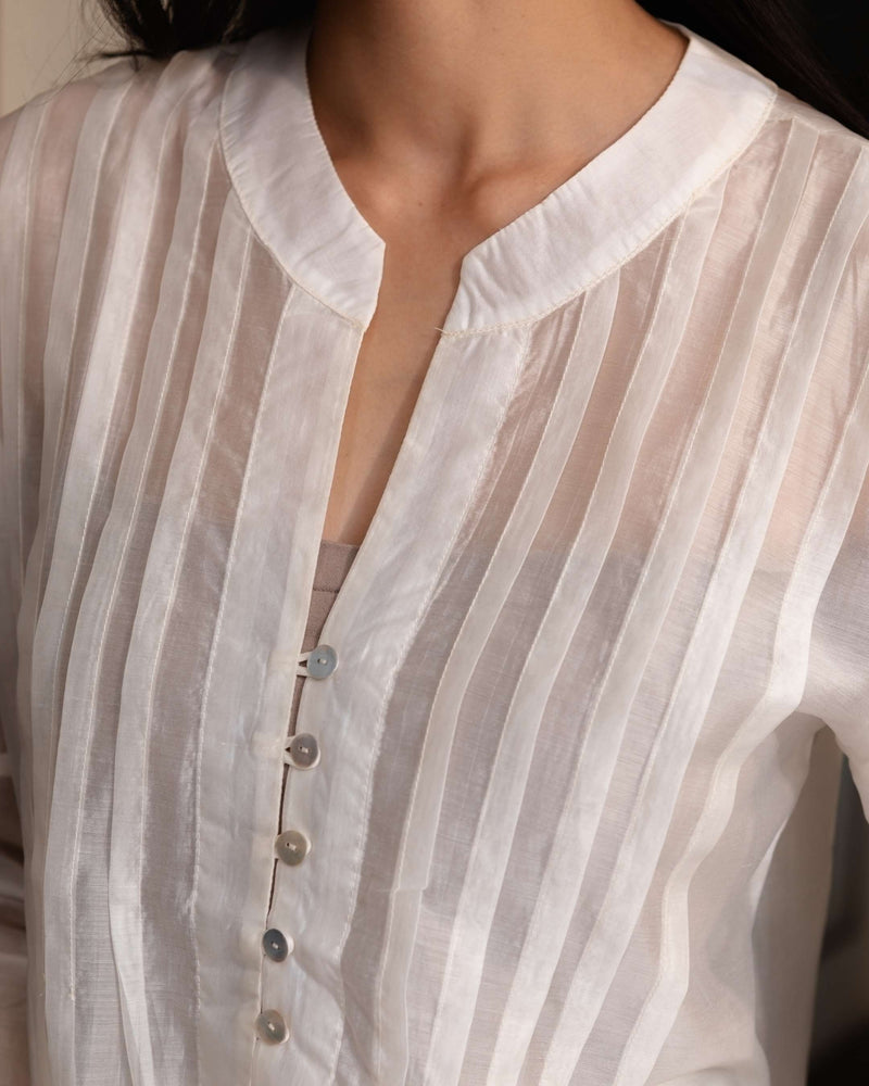 Ara Sheer Top in Cream