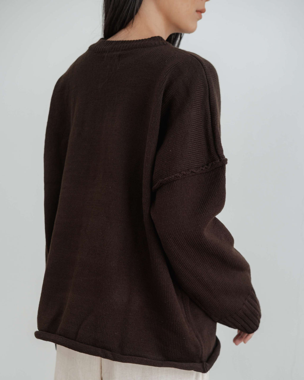 Faye Oversized Sweater in Espresso