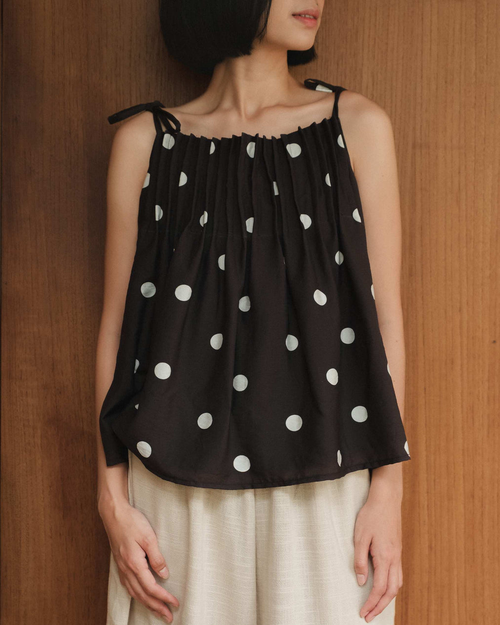 Lumi Pleated Top In Black