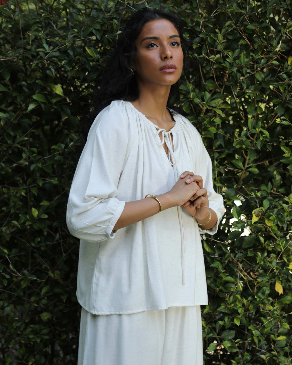 Cami Blouse in Natural Linen