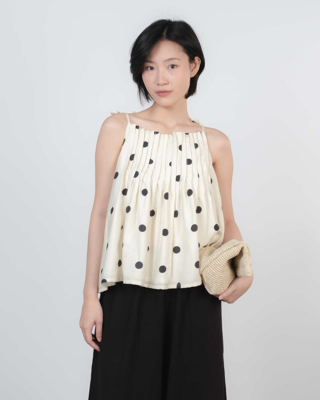 Lumi Pleated Top In Cream