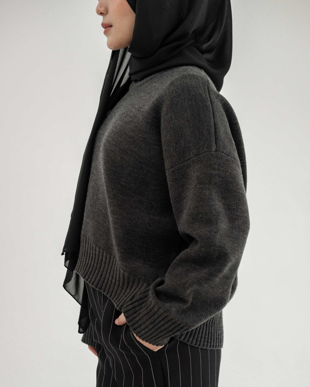Sadie Oversized Sweater in Dark Misty
