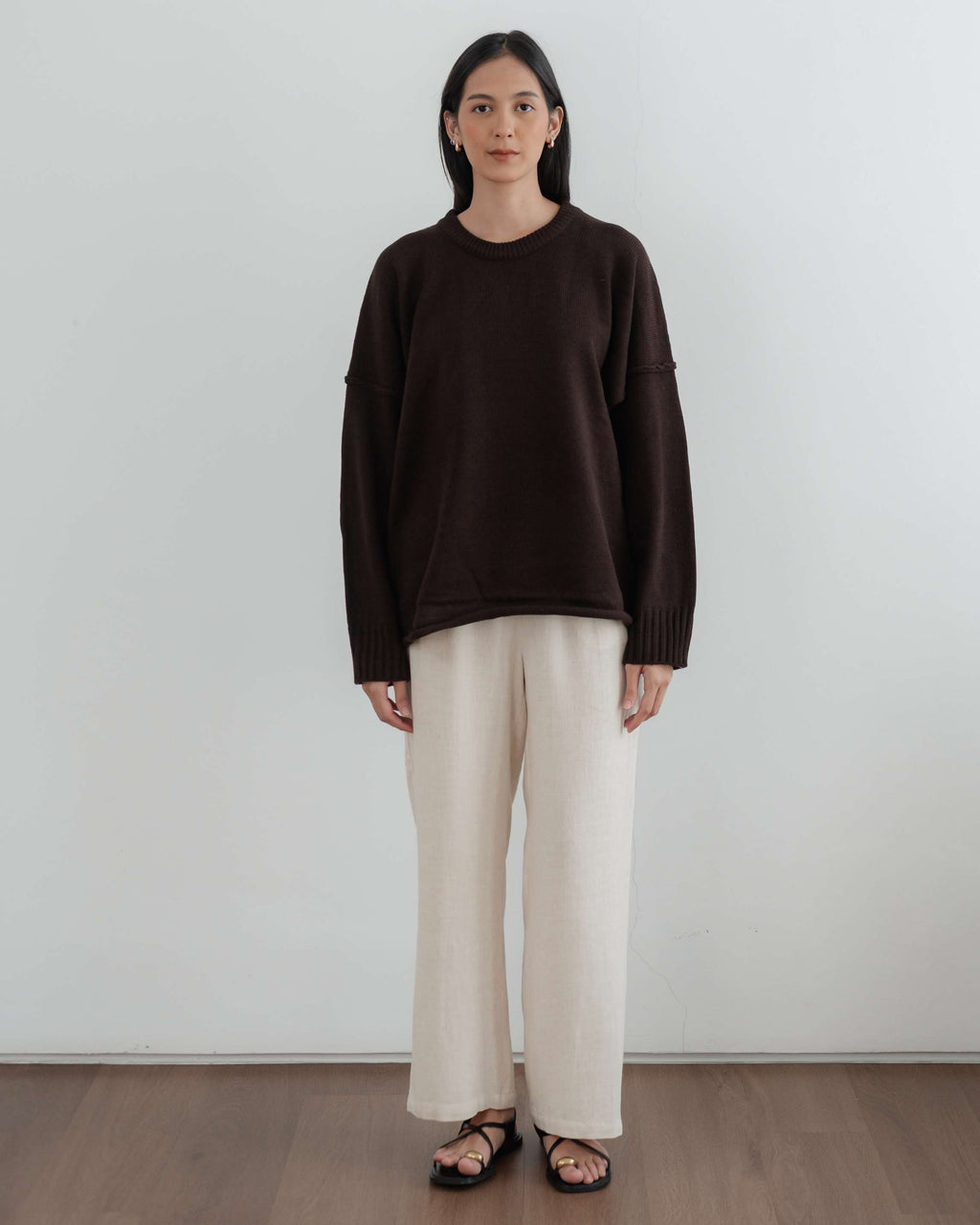 Faye Oversized Sweater in Espresso