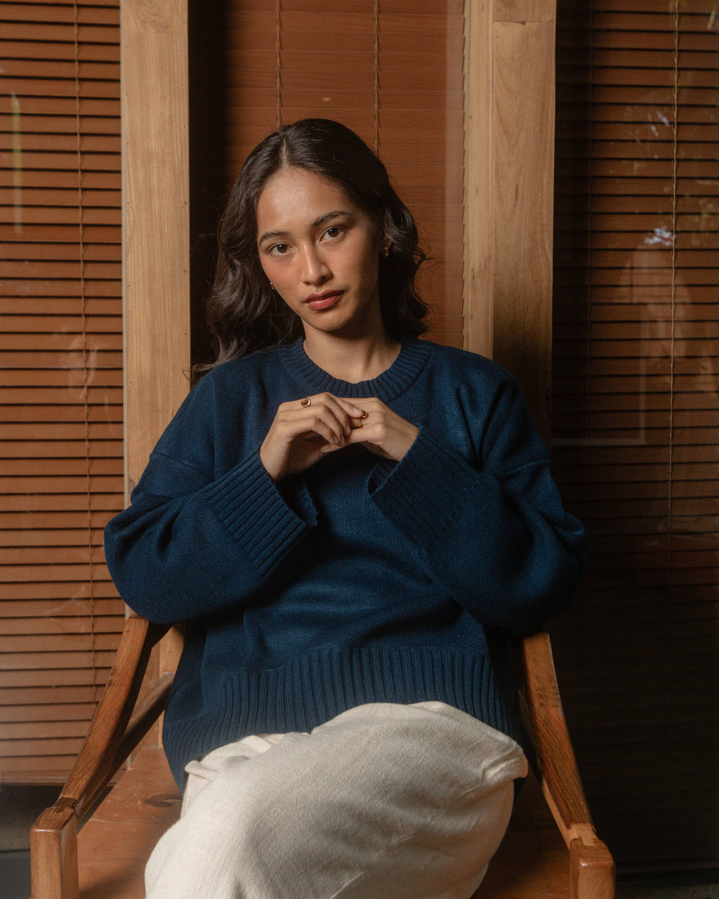 Sadie Oversized Sweater in Midnight Blue