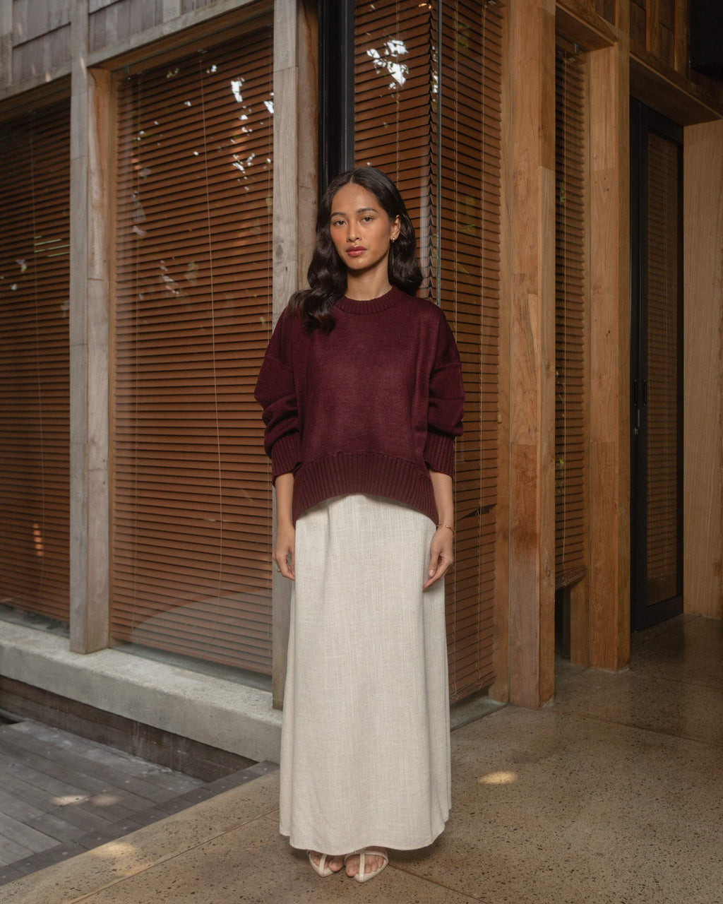 Sadie Oversized Sweater in Burgundy