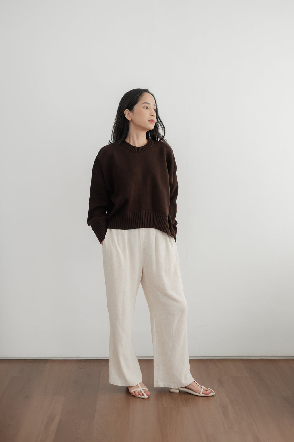 Sadie Oversized Sweater in Espresso