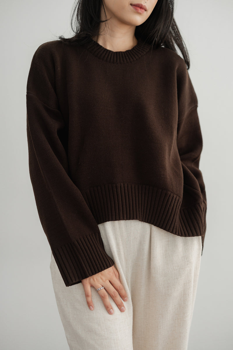 Sadie Oversized Sweater in Espresso