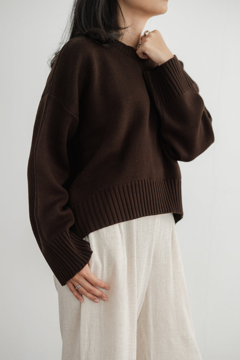 Sadie Oversized Sweater in Espresso