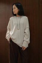 Faye Oversized Sweater in Almond